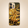 Vivo V70 5G Horses Royal Glory Gold Electroplated Glass Phone Back Case