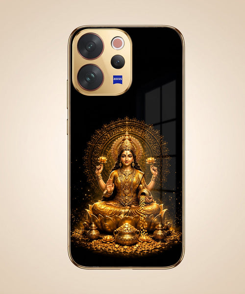 Vivo V70 5G Golden Maa Lakshmi Gold Electroplated Glass Phone Back Case