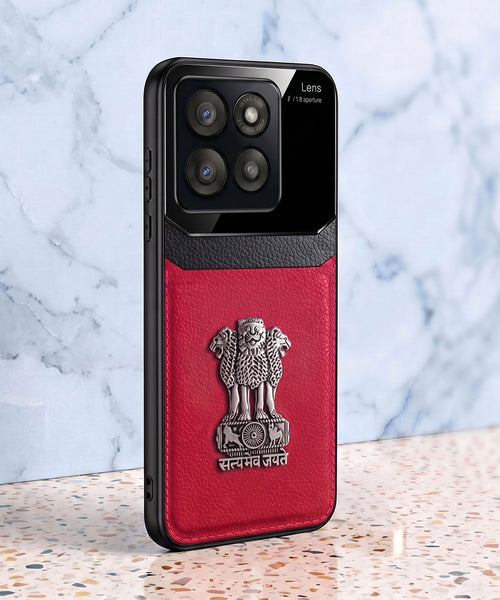 Motorola Edge 60 Pro 5G Satyamev Jayate 3D Metal Leather Back Case