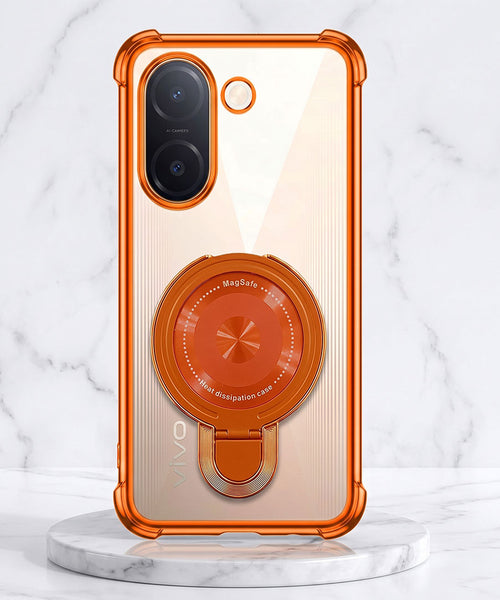 Vivo V60e 5G Invincible Bracket Ring Stand Airbag Cosmic Orange Case