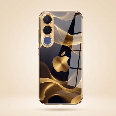 Vivo V70 FE 5G Luxury Wave Gold Electroplated Glass Phone Back Case
