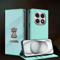 Oppo F29 Pro 5G Metal Satyamev Jayate 2-in-1 Emblem Magnetic Flip Wallet Case