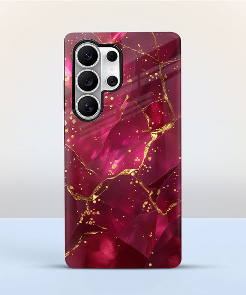 Samsung Galaxy S24 Ultra 5G Luxury Crimson Marble Protective Case