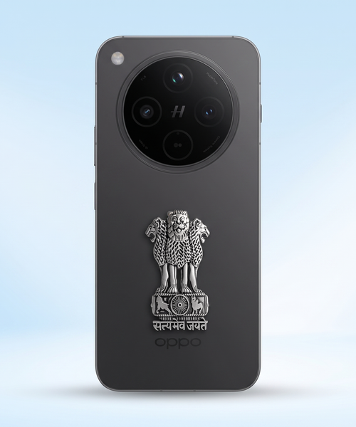 OPPO Find X8 5G Compatible Satyamev Jayate 3D Metal Emblem Sticker