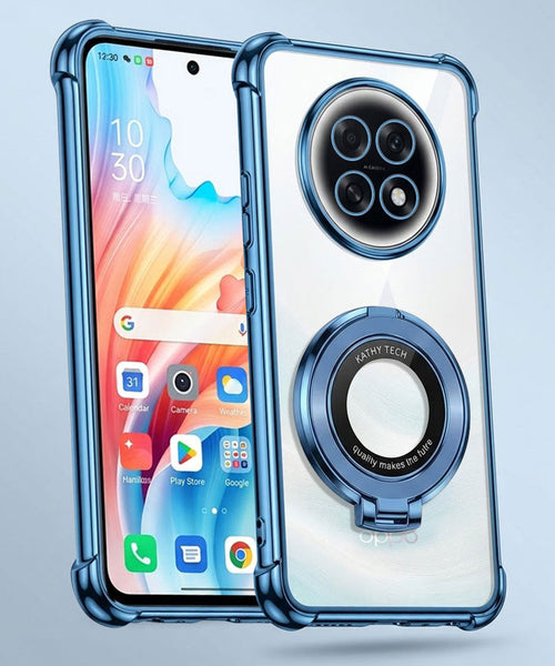 Oppo F31 Pro+ 5G Original Luxury Magnifier Ring Stand Shockproof Airbags Corner Case (Buy 1 Get 1 Free Surprise Cover)