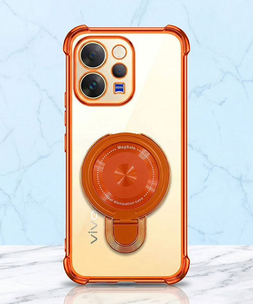 Vivo V70 5G Invincible Bracket Ring Stand Airbag Cosmic Orange Case