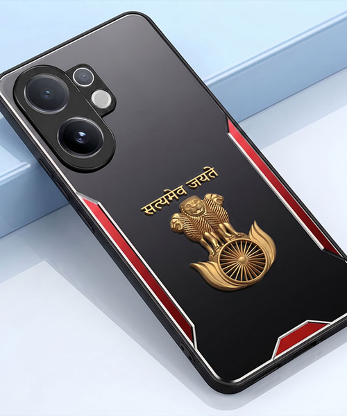 Vivo V60 5G Satyamev Jayate 3D Metal Aluminium Back Case