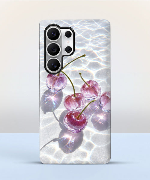 Samsung Galaxy S25 Ultra 5G Purple Transparent Cherry Protective Case