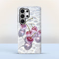 Samsung Galaxy S24 Ultra 5G Purple Transparent Cherry Protective Case