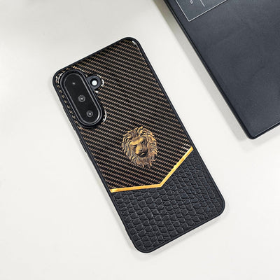 Samsung Galaxy A56 5G Luxury Lion Pattern Leather And Liquid SiliconeΒ Case