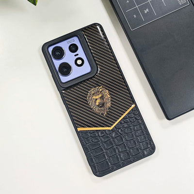 Motorola Edge 50 Pro 5G Luxury Lion Pattern Leather And Liquid SiliconeΒ Case