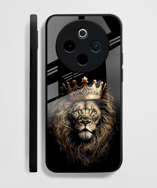 Vivo T4 5G Premium Acrylic Shockproof Glass Back Case (Crowned Lion)