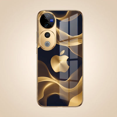 Vivo V40 Pro 5G Luxury Wave Gold Electroplated Glass Phone Back Case
