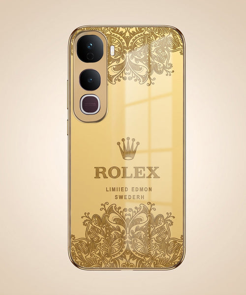 Vivo Y400 Pro 5G Rolex Crown Gold Electroplated Glass Phone Back Case