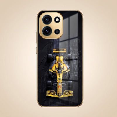 OnePlus Nord 6 5G F1 Racing Car Gold Electroplated Glass Phone Back Case