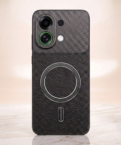 Oppo K13 Turbo 5G Carbon Fiber Leather Hybrid MagSafe Magnetic Case