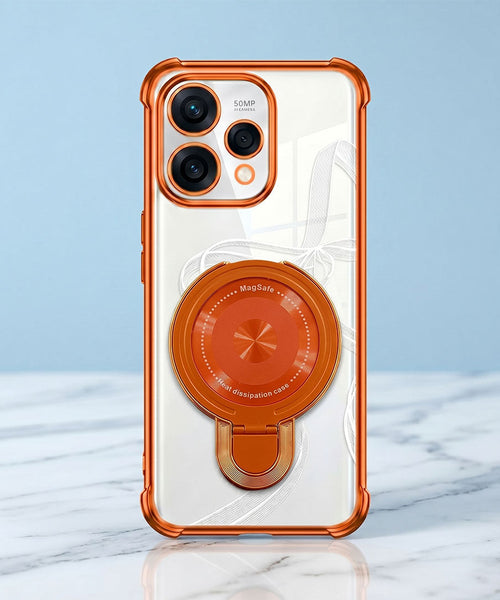 Oppo Reno 15 5G Invincible Bracket Ring Stand Airbag Cosmic Orange Case
