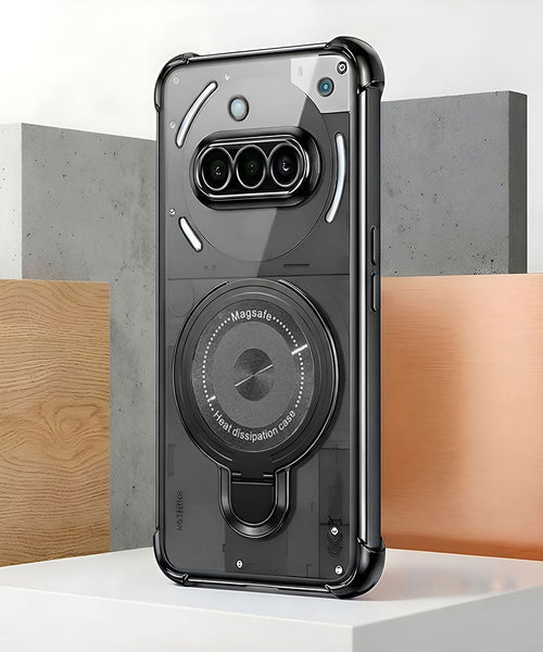Nothing Phone 3a 5G Luxury Four Corner Invincible Bracket Ring Stand Case