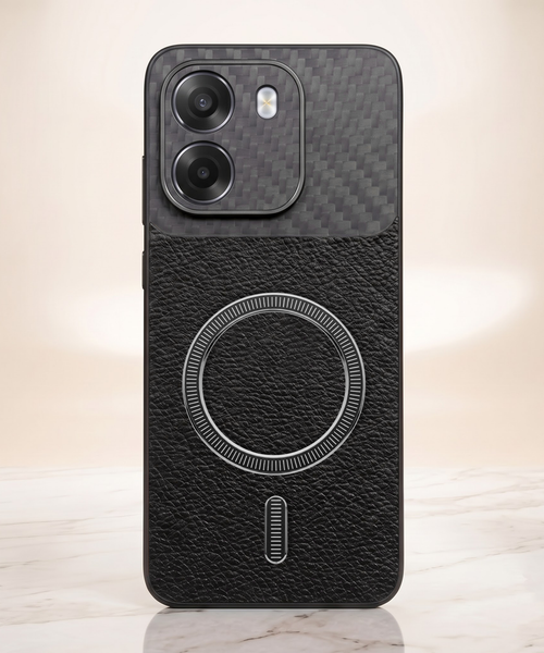 Oppo K14 5G Carbon Fiber Leather Hybrid MagSafe Magnetic Case