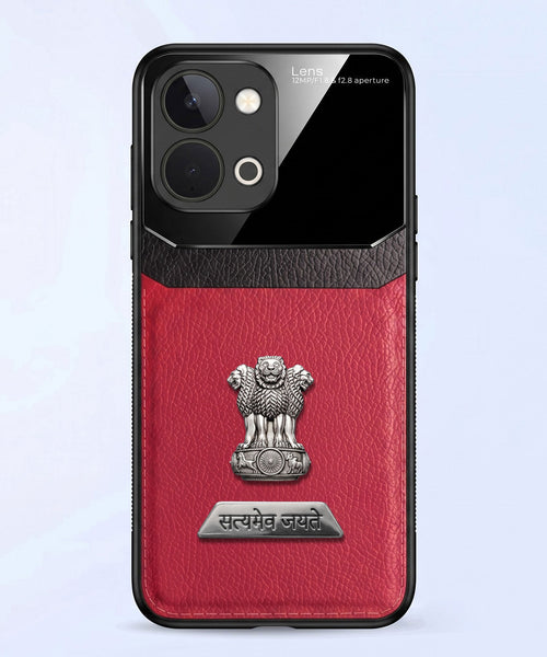 Vivo T5x 5G Satyamev Jayate 2-in-1 Emblem Leather Lens Protective Back Case