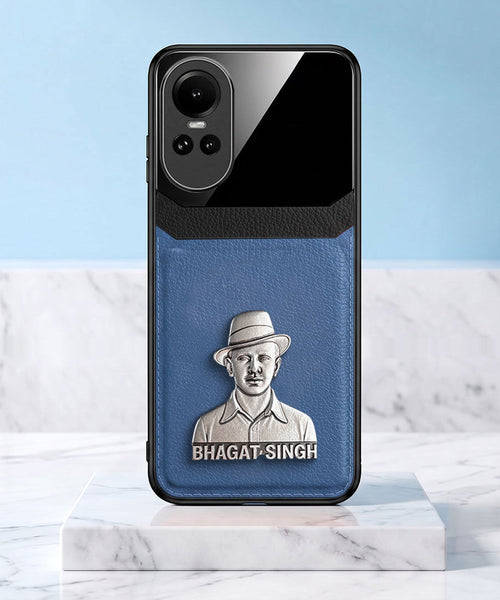 Oppo Reno 10 5G Shaheed Bhagat Singh 3D Metal Leather Back Case