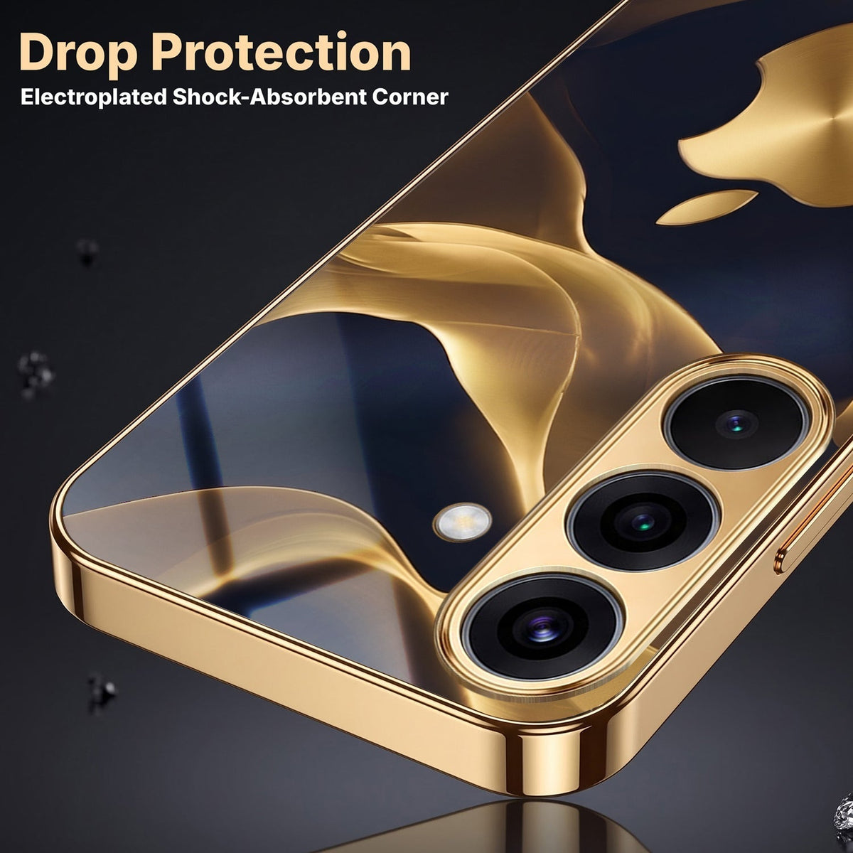 Samsung Galaxy S26 5G Luxury Wave Gold Electroplated Glass Phone Back Case