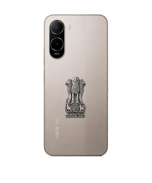 POCO C85x 5G Compatible Satyamev Jayate 3D Metal Emblem Sticker