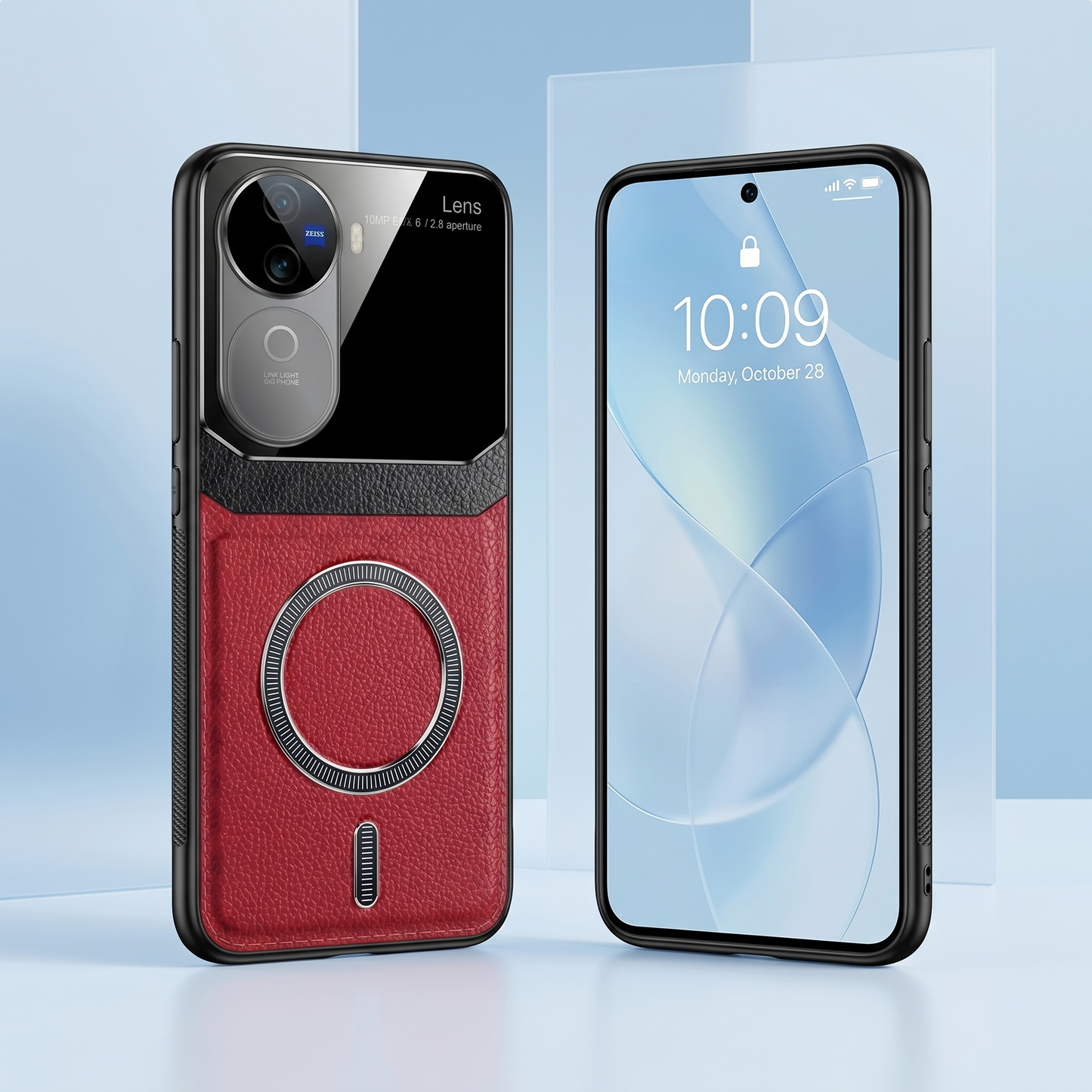 Vivo V40e 5G Premium Magsafe Magnetic Leather Lens Protective Case