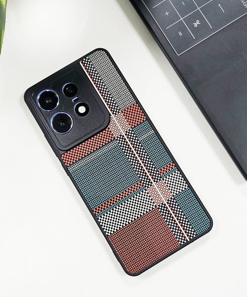 Motorola Edge 50 Pro 5G Luxury Grid Pattern Glass Back Shockproof Case