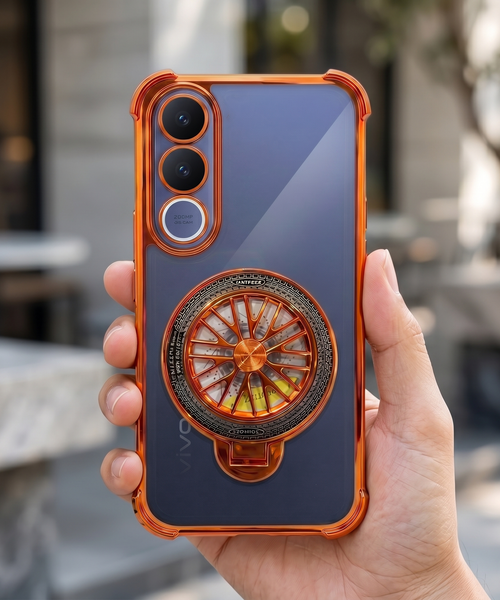 Vivo V70 FE 5G Stress Buster Wheel Rotating Airbag Cosmic Orange Case