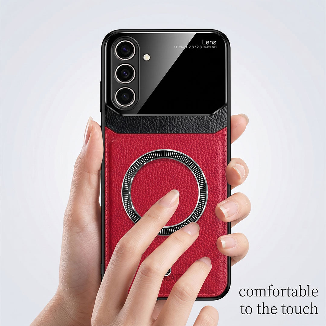 Samsung Galaxy A56 5G Premium Magsafe Magnetic Leather Lens Protective Case