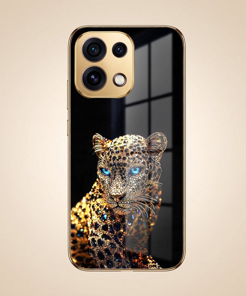 Oppo Reno 16C 5G Panther Gold Electroplated Glass Phone Back Case