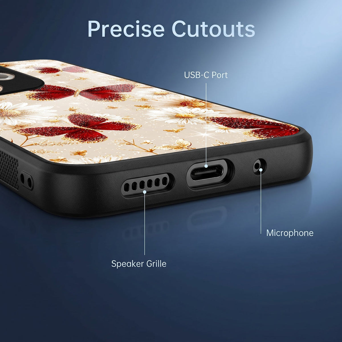Oppo A5 Pro 5G Butterfly Floral Acrylic Glass Back Case