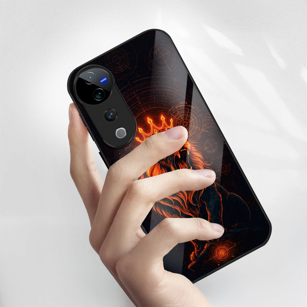 Vivo V40 Pro 5G Premium Acrylic Shockproof Glass Back Case (King of Cosmos)