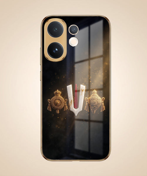 Vivo V60e 5G Royal Heritage Edition Gold Electroplated Glass Phone Back Case
