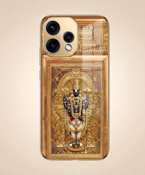 Oppo Reno 15 5G Premium Heritage Gold Electroplated Glass Phone Back Case