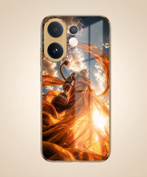 Vivo V60e 5G Divine Hanuman Gold Electroplated Glass Phone Back Case