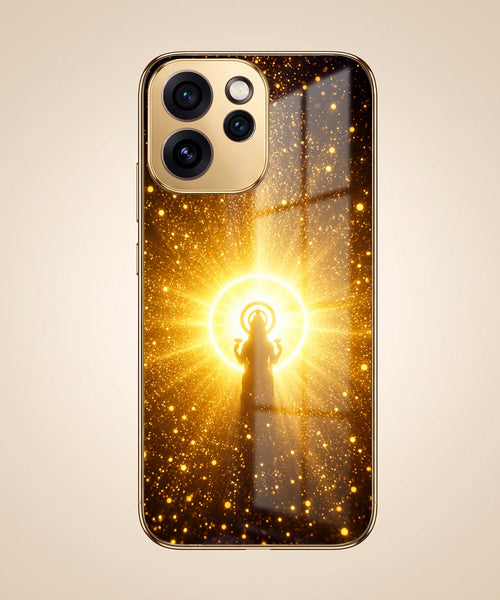Oppo Reno 15 Pro Mini 5G Lakshmi Sacred Gold Electroplated Glass Phone Back Case