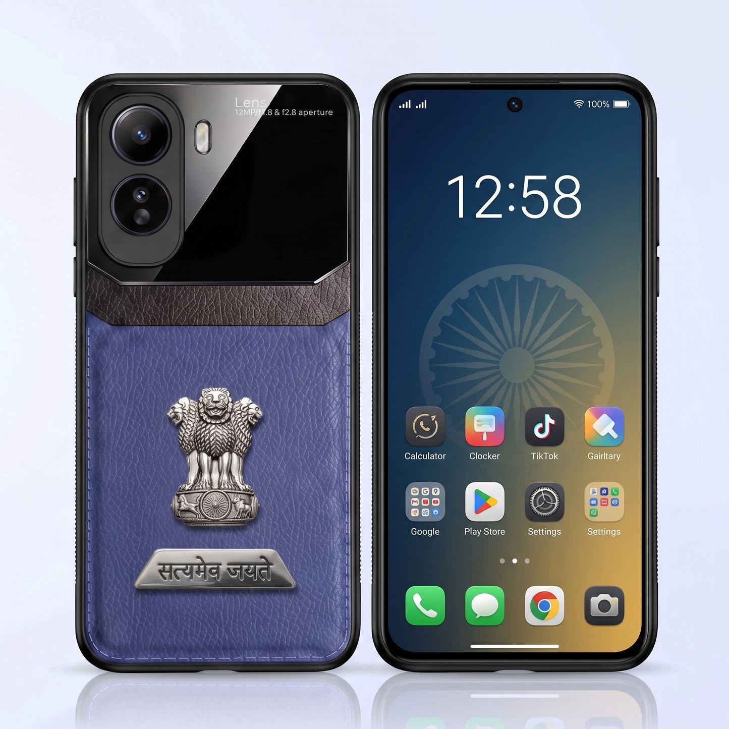 Vivo T5 Pro 5G Satyamev Jayate 2-in-1 Emblem Leather Lens Protective Back Case