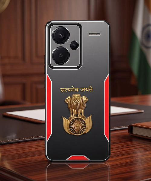 Redmi Note 13 Pro+ 5G Satyamev Jayate 3D Metal Aluminium Back Case