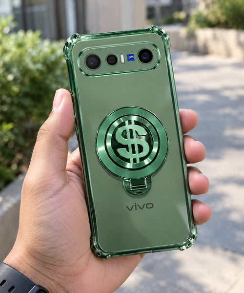 Vivo X300 FE 5G Four Corner Airbags 100% Original Astro Money Magnet Rotating Dollar Case