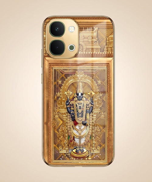 Vivo T5x 5G Premium Heritage Gold Electroplated Glass Phone Back Case