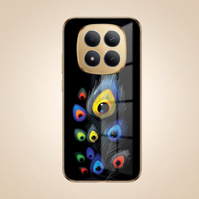 Redmi Note 15 Pro+ 5G Multi-Feather Peacock Gold Electroplated Glass Phone Back Case
