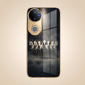 Vivo T4R 5G Running Horses Gold Electroplated Glass Phone Back Case