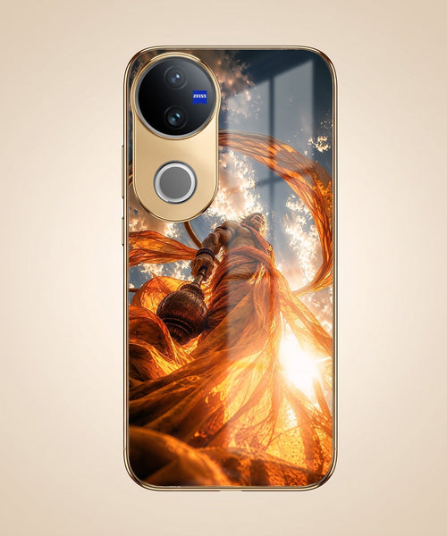 Vivo T4R 5G Divine Hanuman Gold Electroplated Glass Phone Back Case