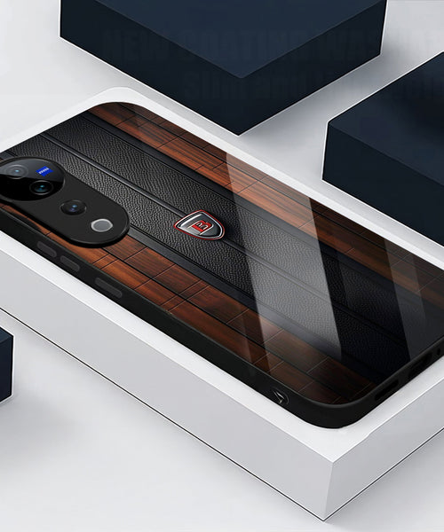 Vivo V40 Pro 5G Premium Acrylic Shockproof Glass Back Case (Carbon Oak)