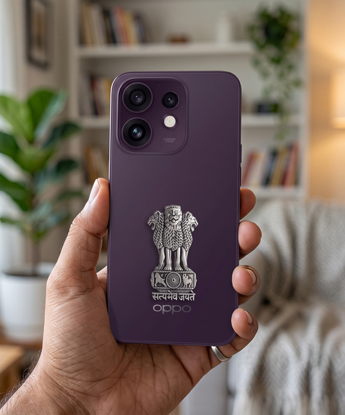 Oppo Reno 16 5G Compatible Satyamev Jayate 3D Metal Emblem Sticker