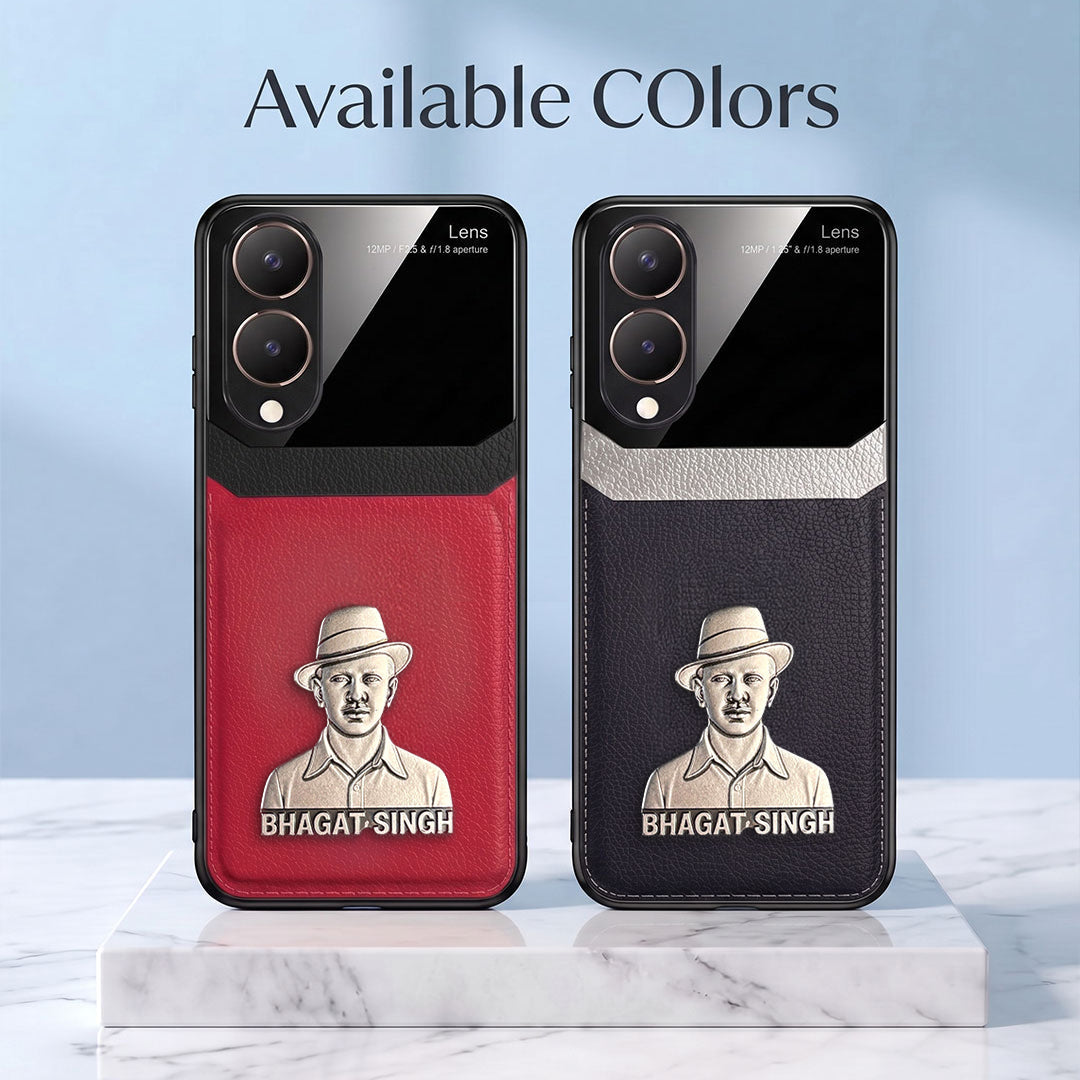 Vivo Y28 5G Shaheed Bhagat Singh 3D Metal Leather Back Case