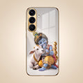 Samsung Galaxy S26 5G Bal Krishna Blessings Gold Electroplated Glass Phone Back Case