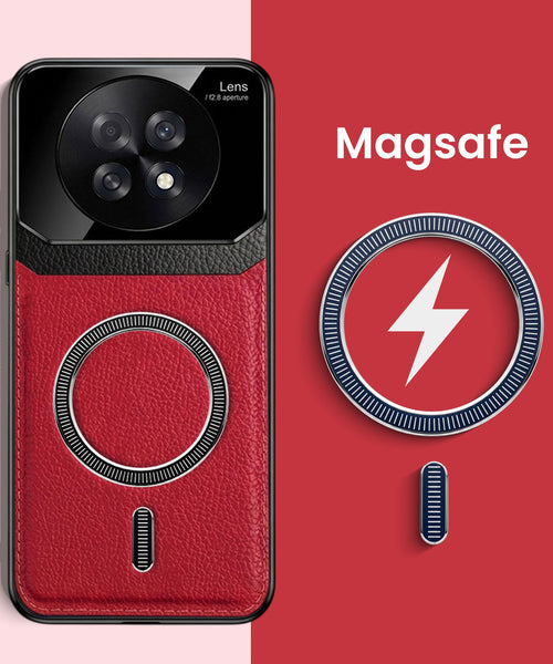 Oppo F31 Pro Plus 5G Premium Magsafe Magnetic Leather Lens Protective Case